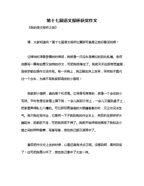 第十七届语文报杯获奖作文
