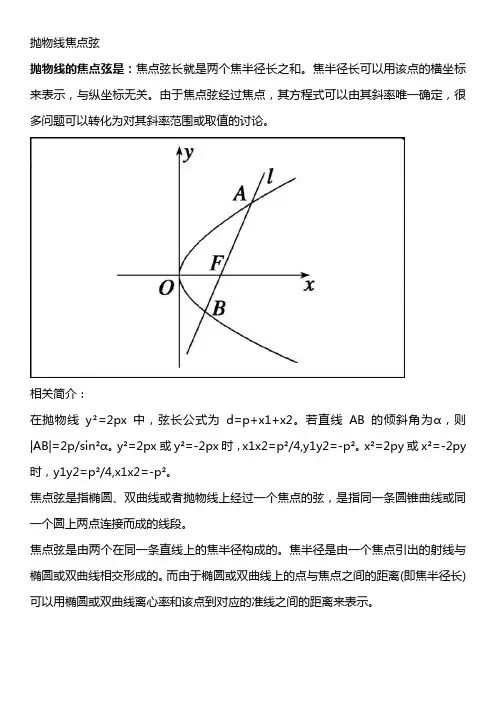 抛物线焦点弦