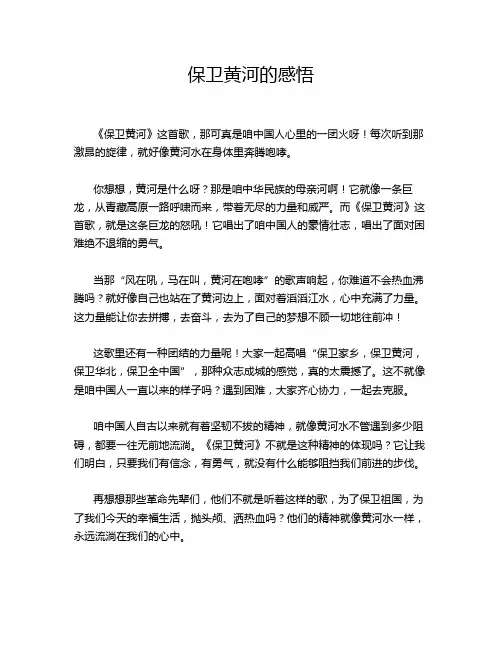 保卫黄河的感悟