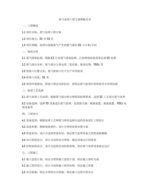 废气处理工程方案模板范本