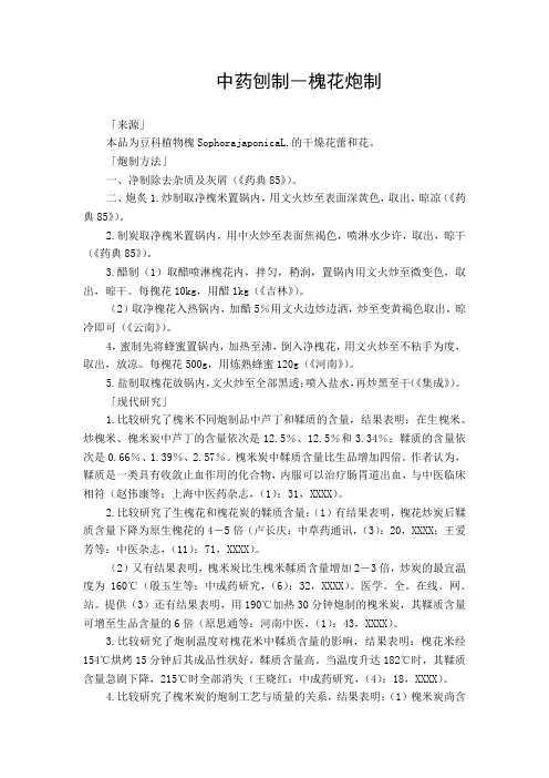 中药刨制―槐花炮制