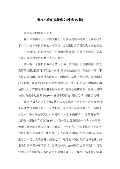 留在心底的风景作文(精选15篇)