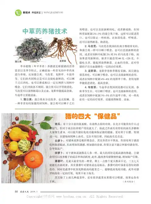 猪的四大“保健品”