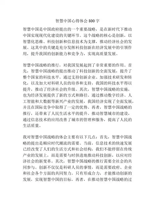 智慧中国心得体会800字