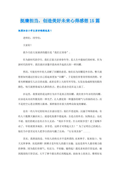 挺膺担当,创造美好未来心得感想15篇