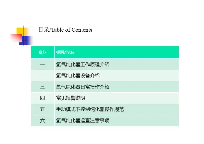 氢气纯化器 操作指南说明