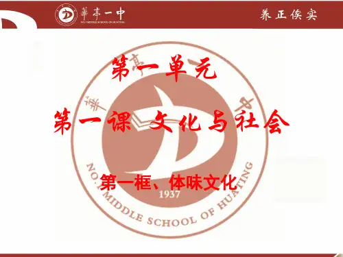 人教版高中政治必修三《文化生活》第1单元第1课 1.1体味文化 课件 (共36张PPT)