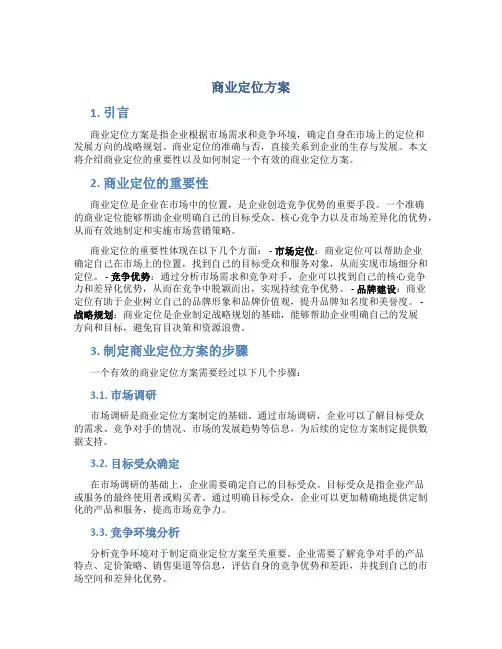 商业定位方案