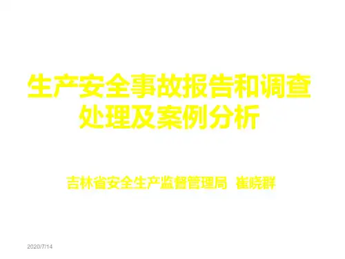 生产安全事故报告和调查处理及案例分析
