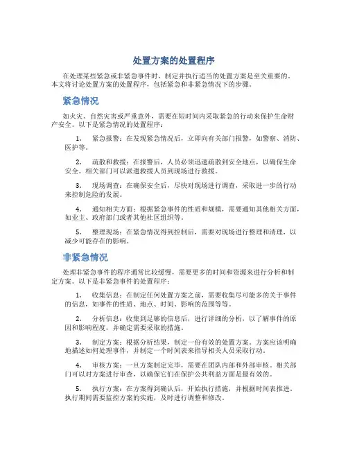 处置方案的处置程序