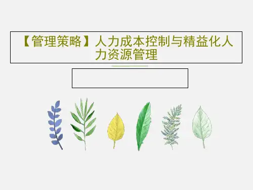 【管理策略】人力成本控制与精益化人力资源管理共41页
