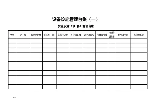 设备设施管理台账