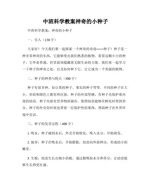 中班科学教案神奇的小种子