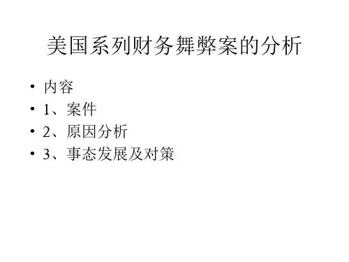 美国系列财务舞弊案分析