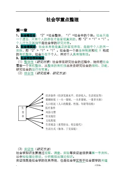 社会学重点整理