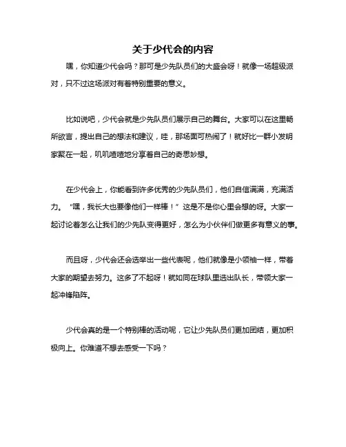 关于少代会的内容