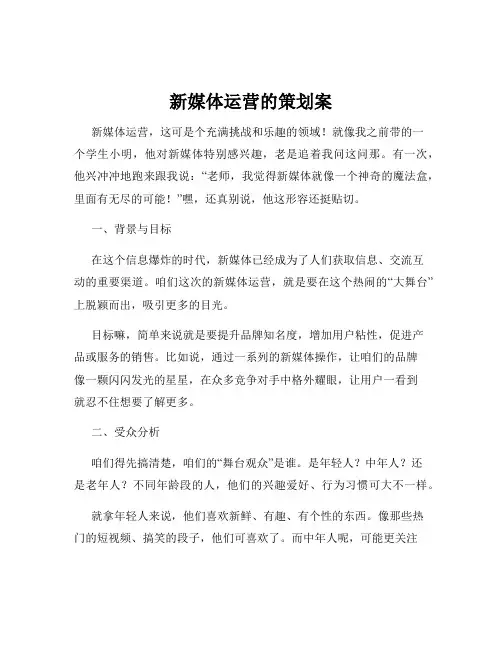 新媒体运营的策划案