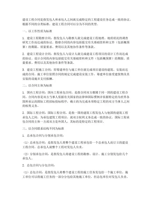 建设工程合同怎么分类