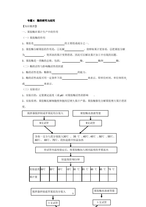 专题4  酶的研究与应用