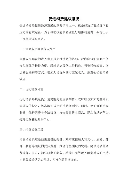 促进消费建议意见