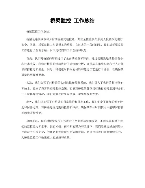 桥梁监控 工作总结