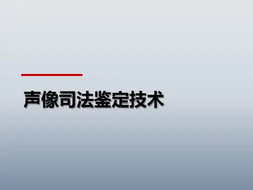 声像司法鉴定技术课件(一)