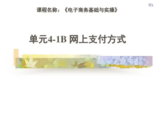 《电子商务基础与实操》课件——网上支付方式