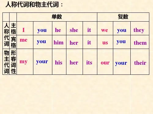小学人称代词讲解与训练ppt课件
