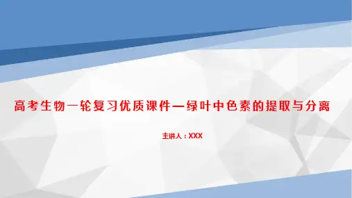 高考生物一轮复习优质课件—绿叶中色素的提取与分离