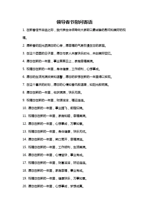 领导春节慰问寄语