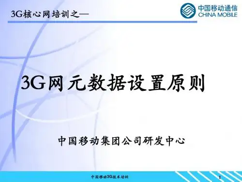 3G网元数据设置原则