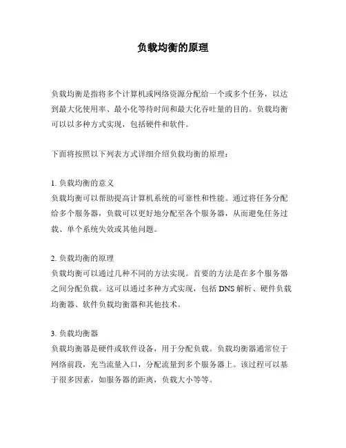 负载均衡的原理