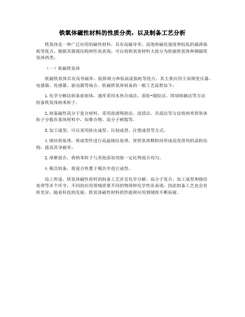 铁氧体磁性材料的性质分类,以及制备工艺分析