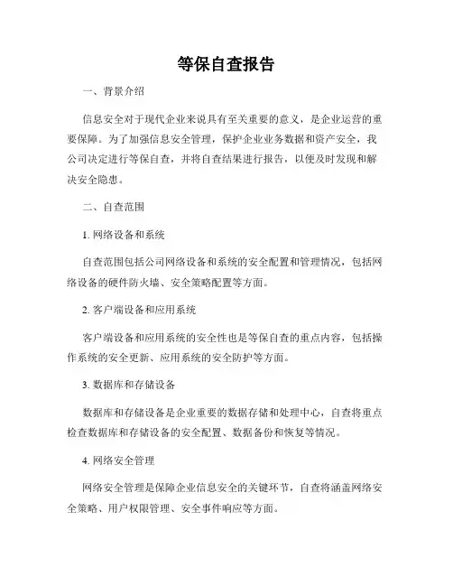 等保自查报告
