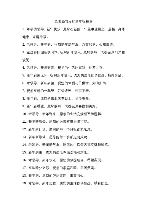 给老领导发的新年祝福语
