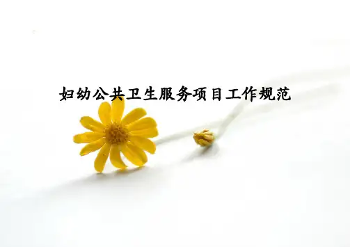 妇幼公共卫生服务项目工作规范