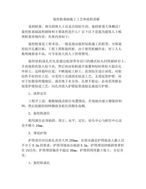旋挖桩基础施工工艺和流程讲解