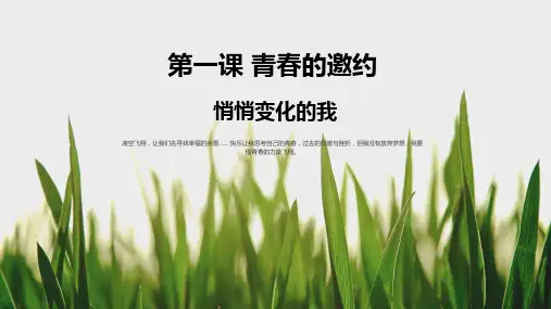 道德与法治七下：悄悄变化的我