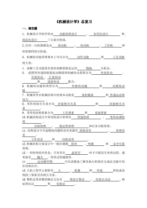 《机械设计学》复习汇总