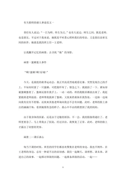 教师感人事迹范文800字五篇(精选)
