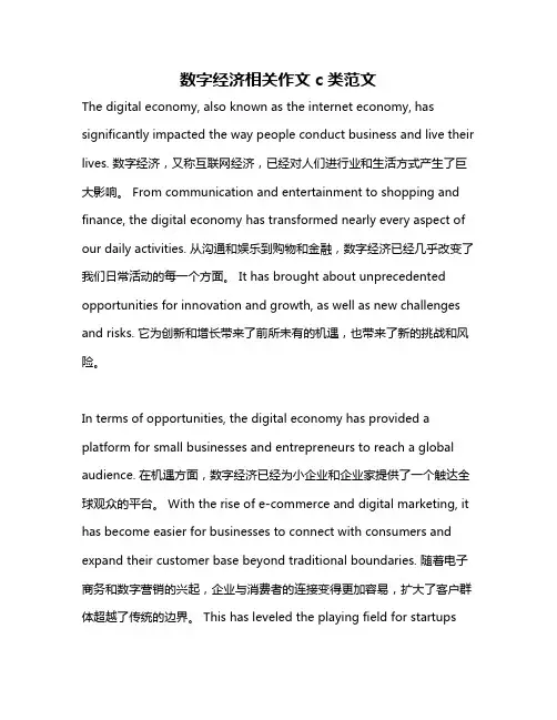 数字经济相关作文c类范文