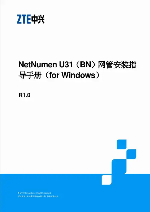 NetNumen U31(BN)网管安装指导手册(for Windows)_R1.0