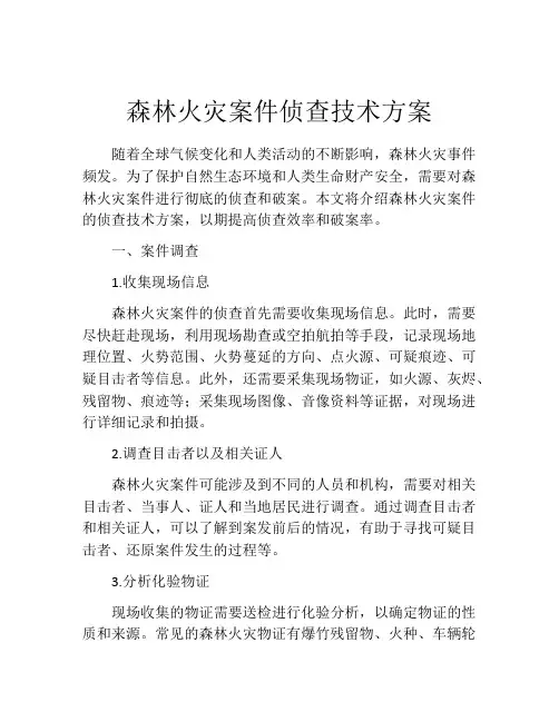森林火灾案件侦查技术方案