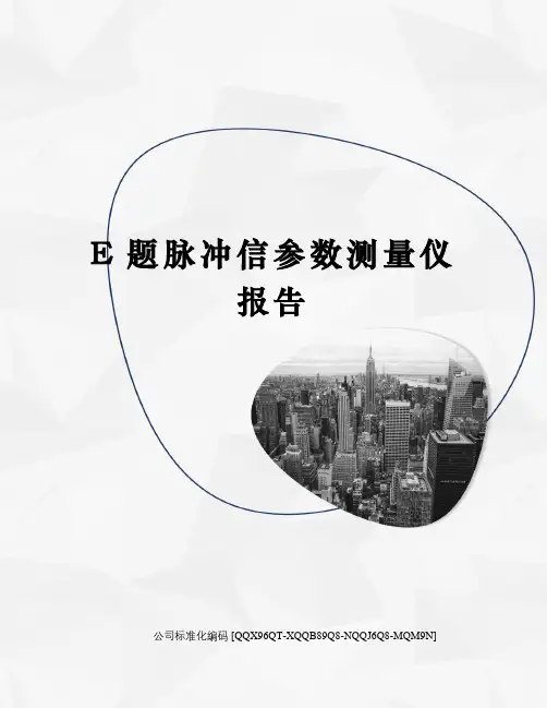 E题脉冲信参数测量仪报告修订稿