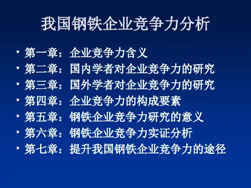 钢铁企业竞争力分析