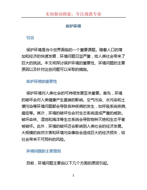 保护环境论文3000字