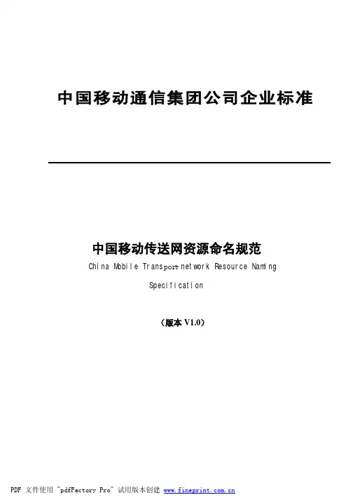 中国移动资源命名规范-最终版