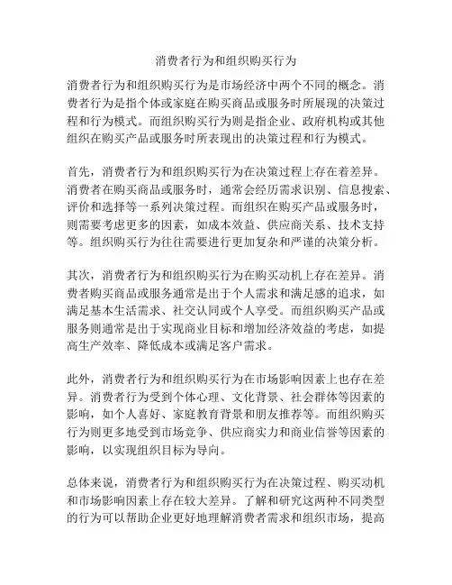 消费者行为和组织购买行为