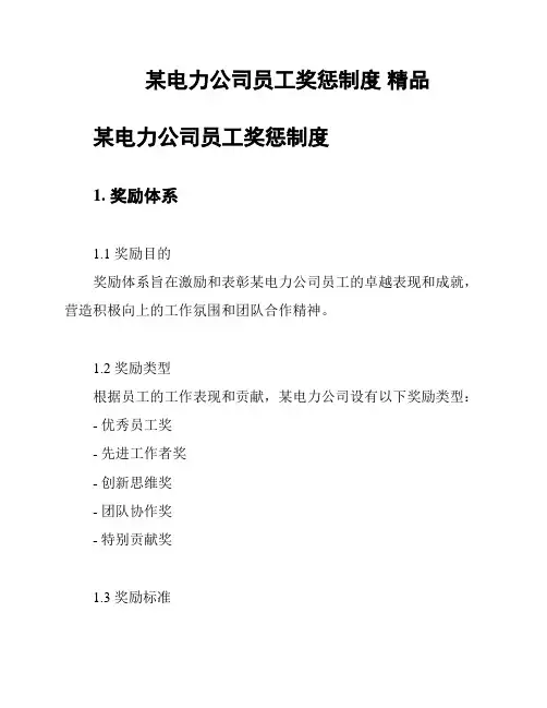 某电力公司员工奖惩制度 精品