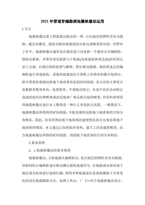 2021年管道穿越勘探地震映像法运用